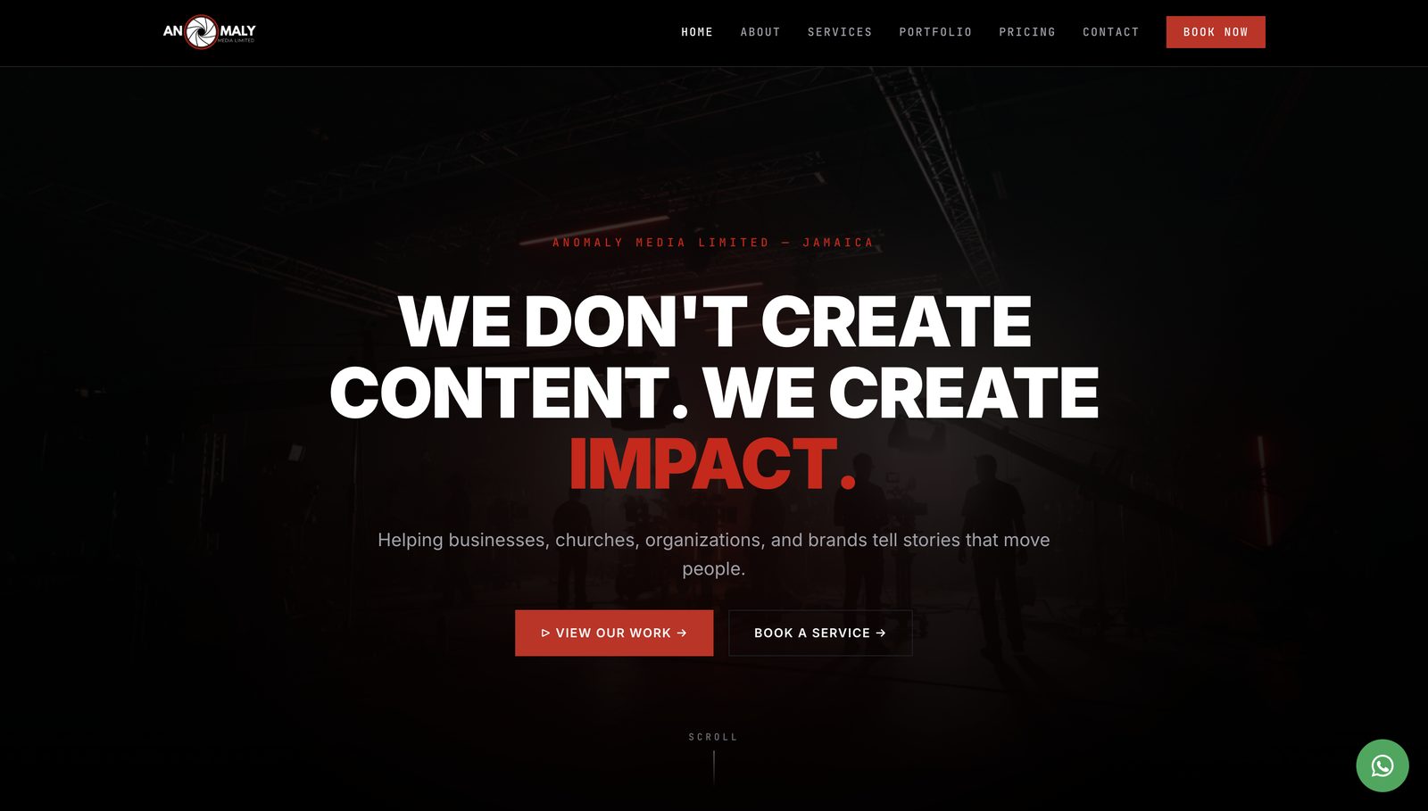Anomaly Media website homepage